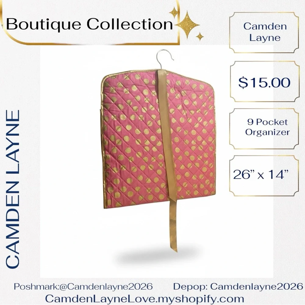 Camden Layne Gold and Pink Closet Organizer